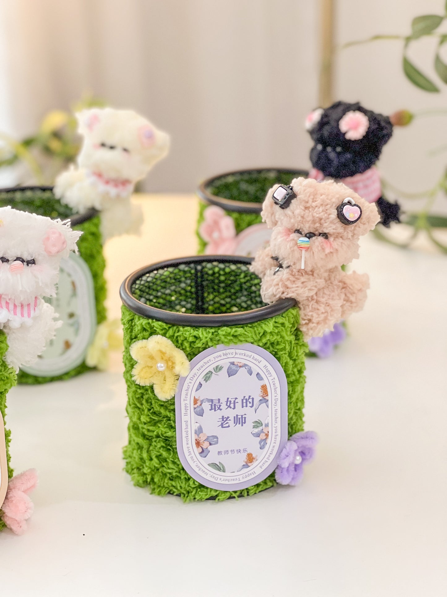 扭扭棒小狗笔筒 Handmade Furry Puppy Pen Holder「教师节 2025」
